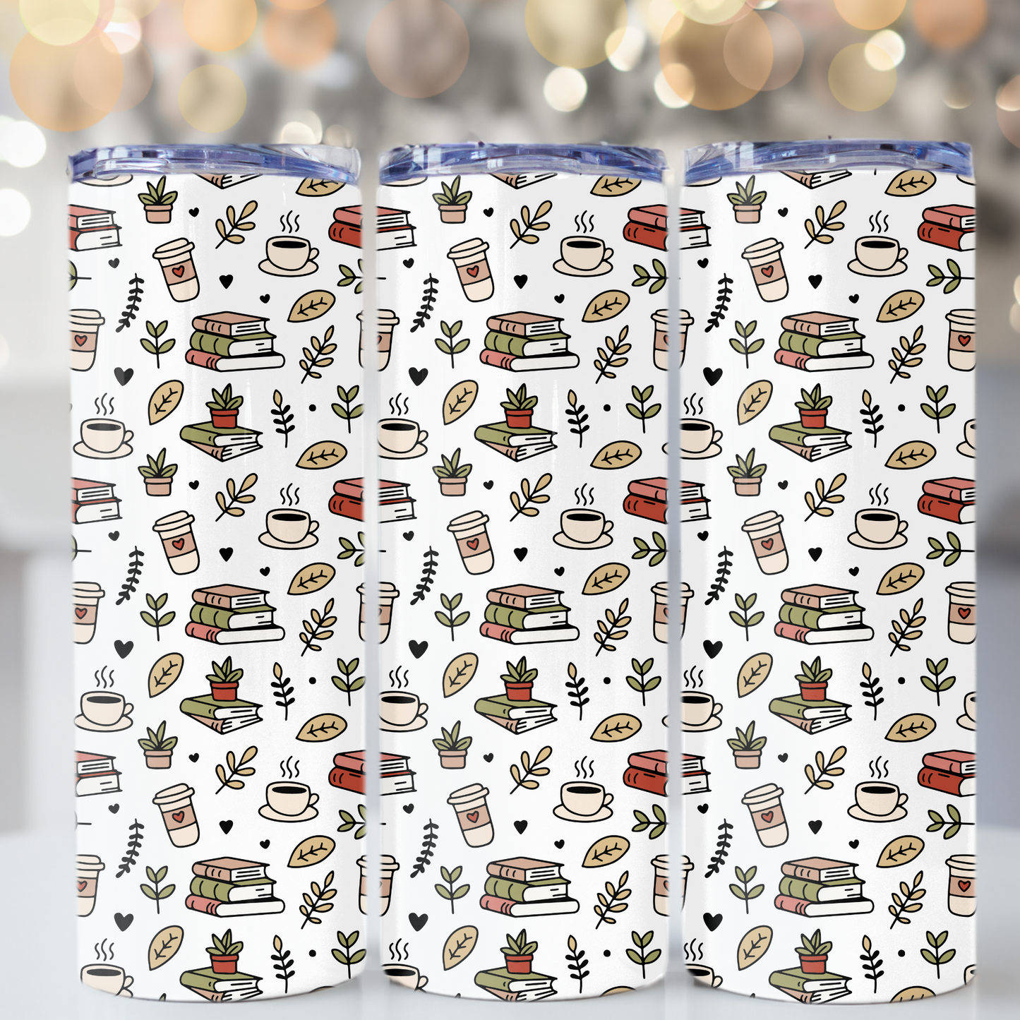 Coffee and Books 20oz Stainless Steel Tumbler