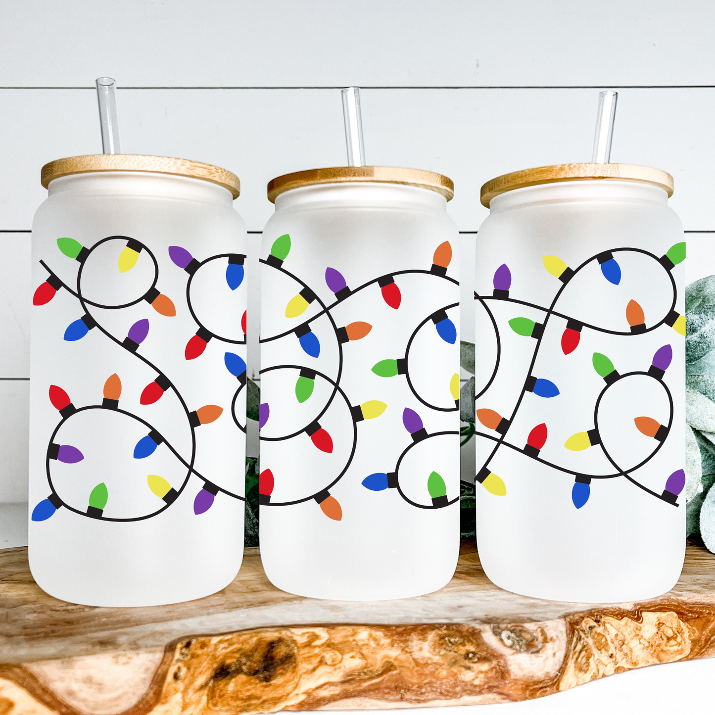 Christmas Festive Lights Frosted Christmas Mug