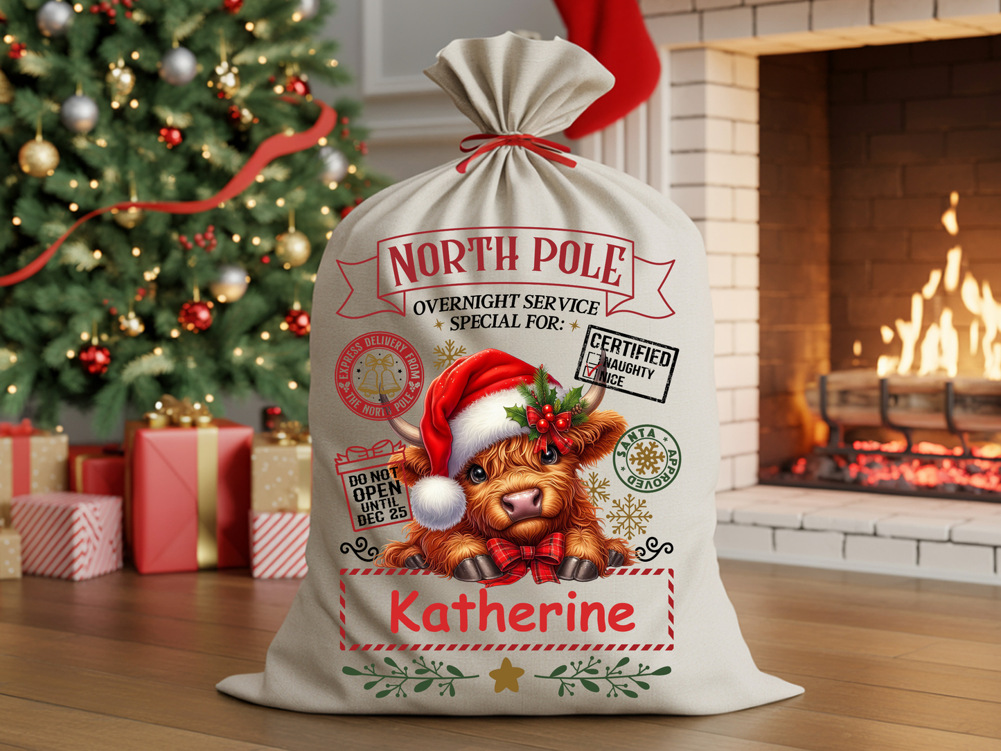 Santa Claus Gift Bag – Personalized Christmas Sack for Kids