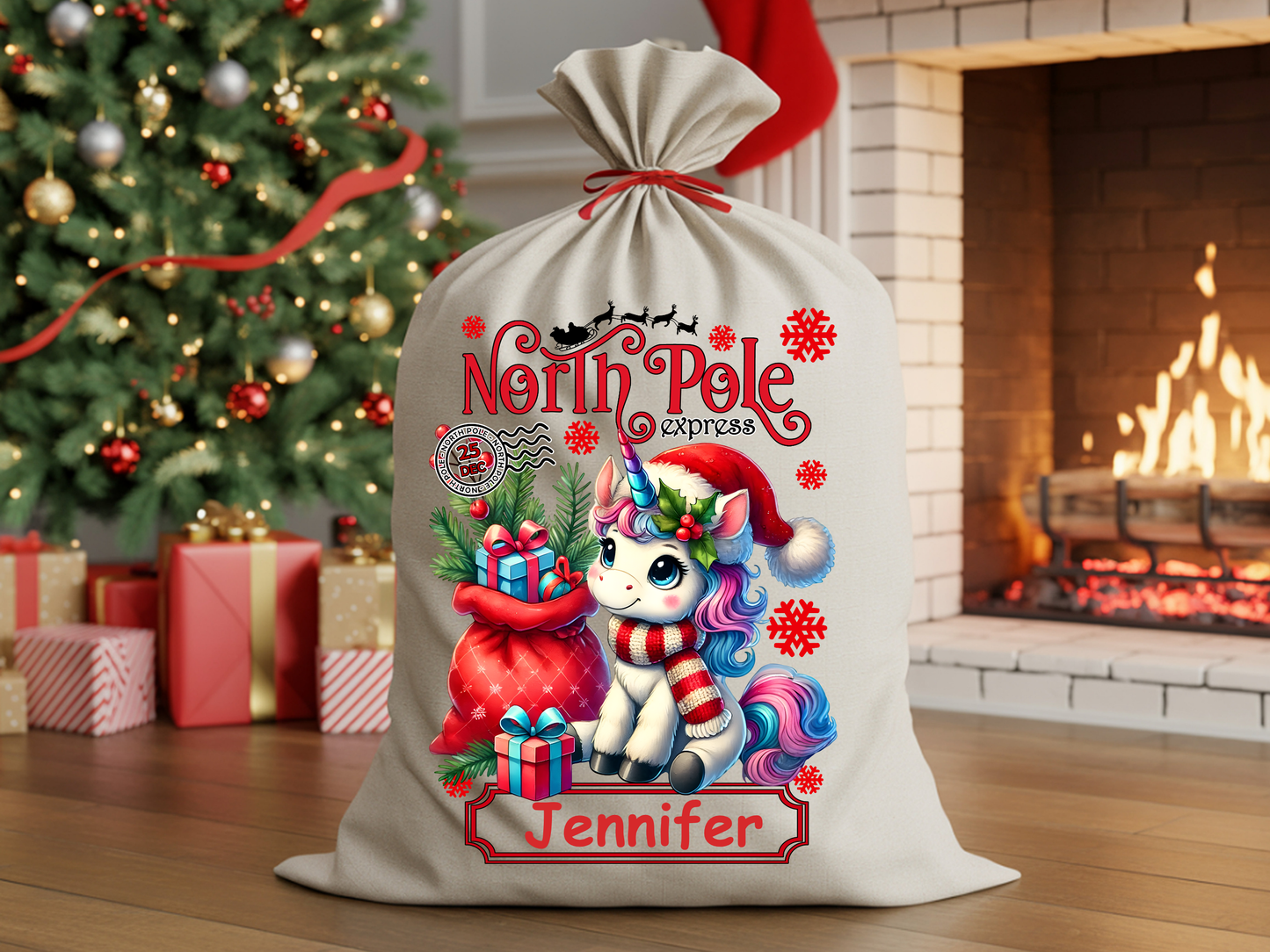 Santa Claus Gift Bag – Personalized Christmas Sack for Kids