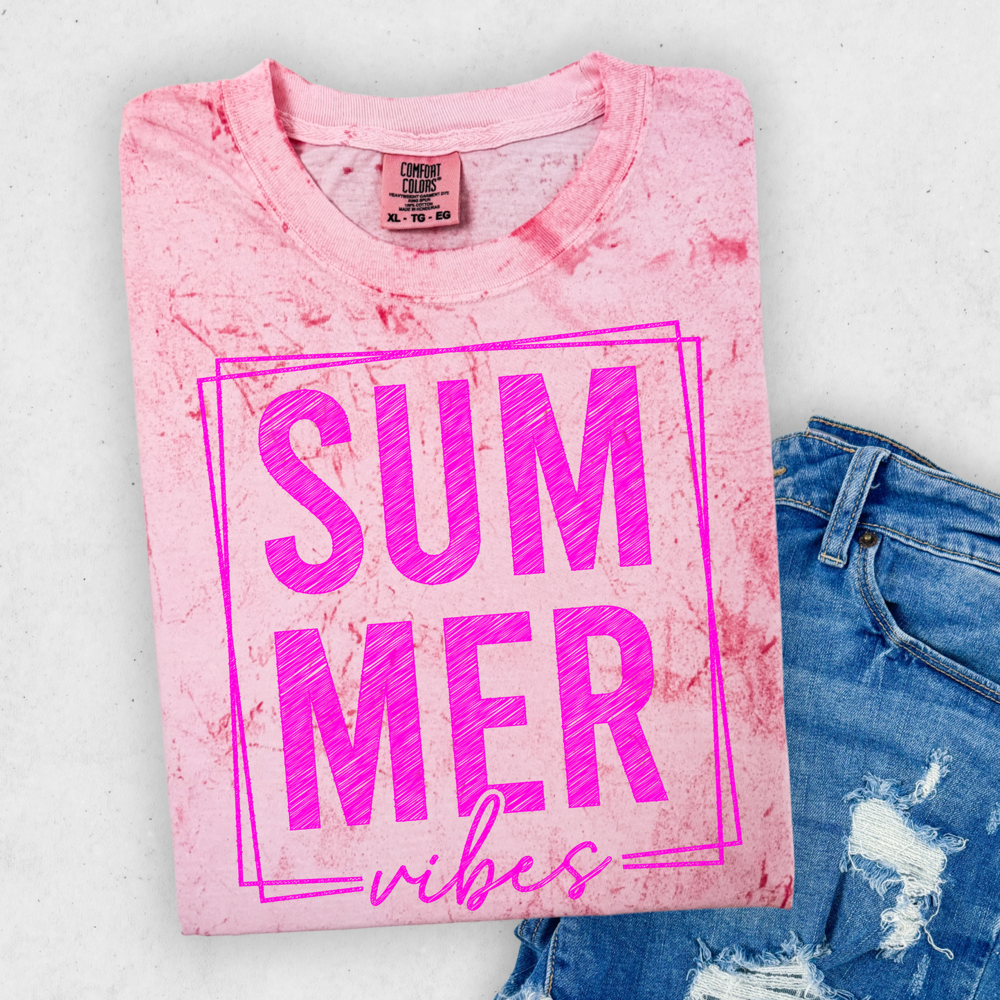Summer Vibes Shirt, Pink Summer Tee, Trendy Graphic Tee, Cute Vacation Shirt, Beach Vibes Shirt, Bright Pink Aesthetic Top, Summer Outfit Tee