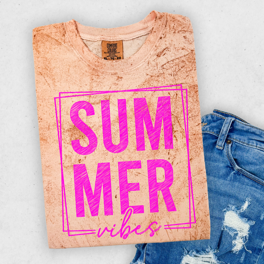 Summer Vibes Shirt, Pink Summer Tee, Trendy Graphic Tee, Cute Vacation Shirt, Beach Vibes Shirt, Bright Pink Aesthetic Top, Summer Outfit Tee