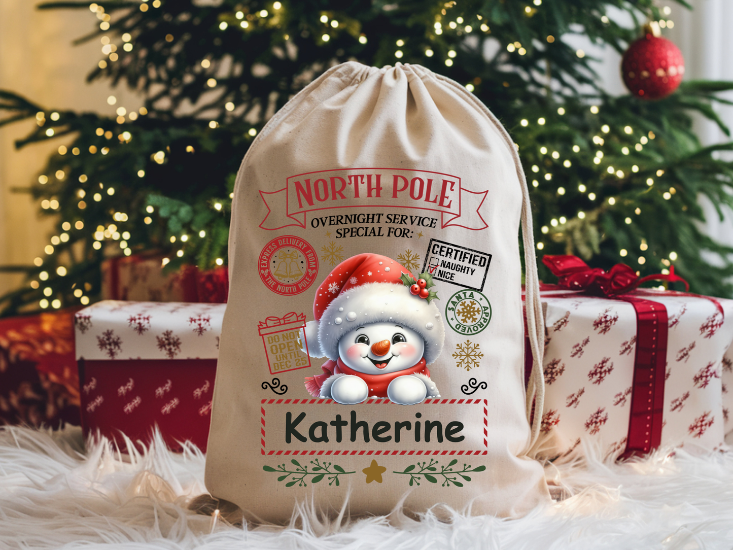 Santa Claus Gift Bag – Personalized Christmas Sack for Kids