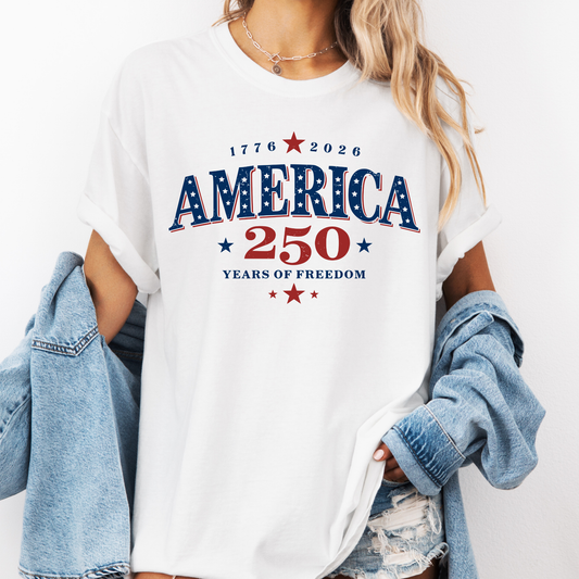 America 250 Shirt, 4th of July 2026 Tee, Patriotic USA Shirt, Vintage America Graphic Tee, Independence Day Shirt