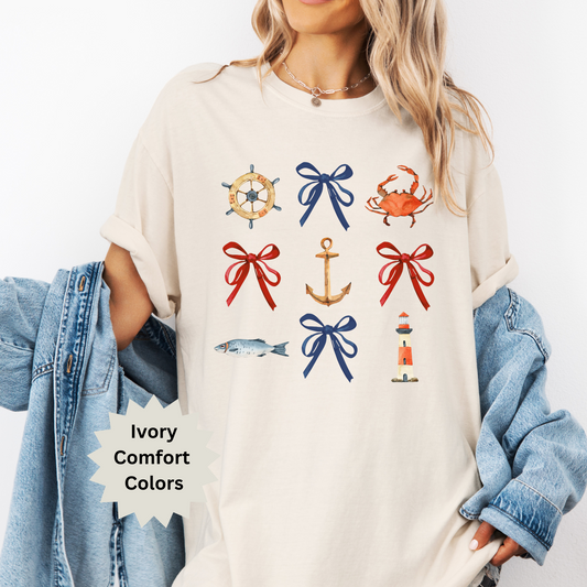 Nautical Theme Coquette Bow