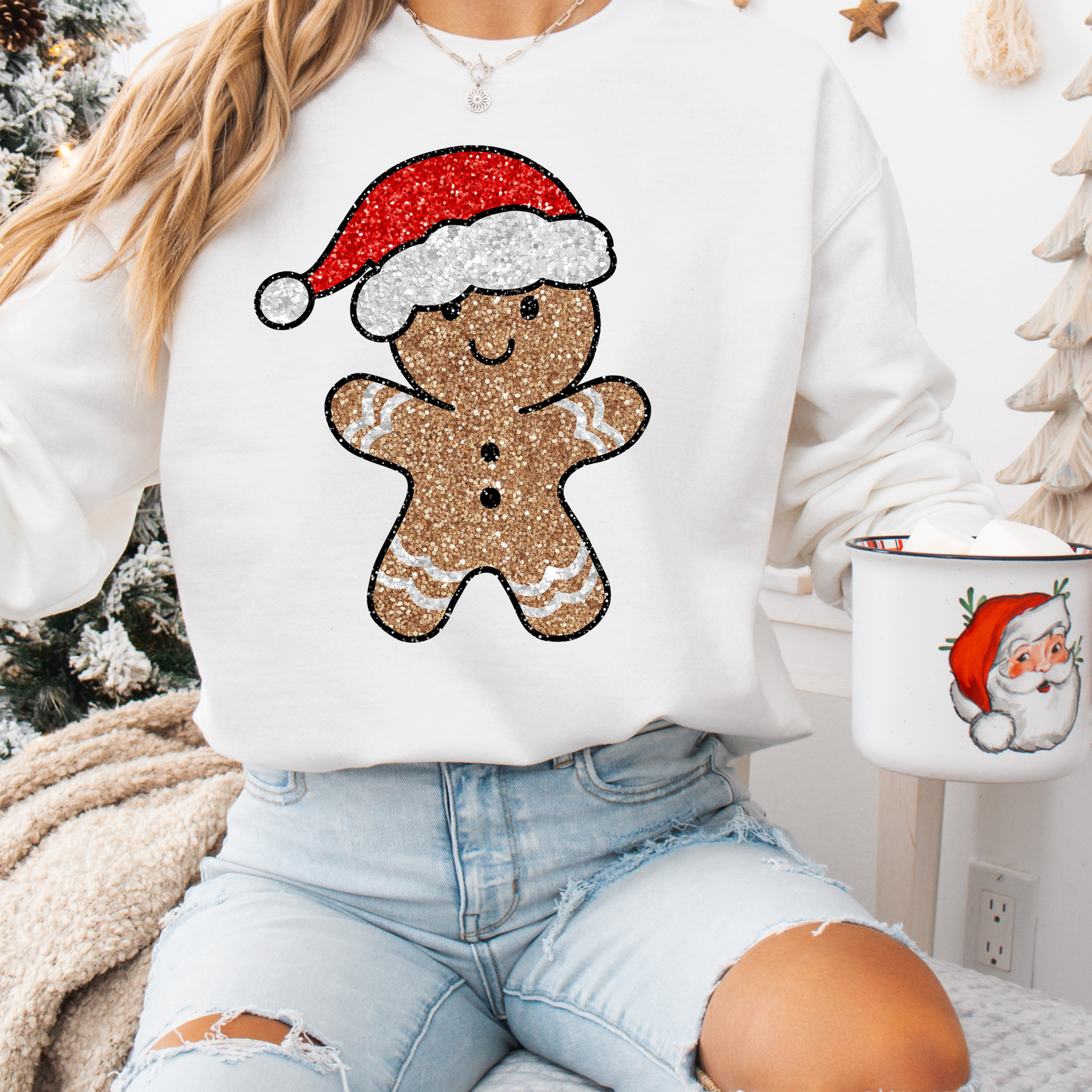 Faux Santa Glitter Gingerbread