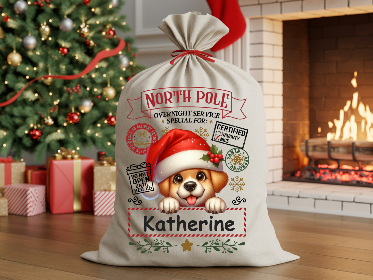 Santa Claus Gift Bag – Personalized Christmas Sack for Kids