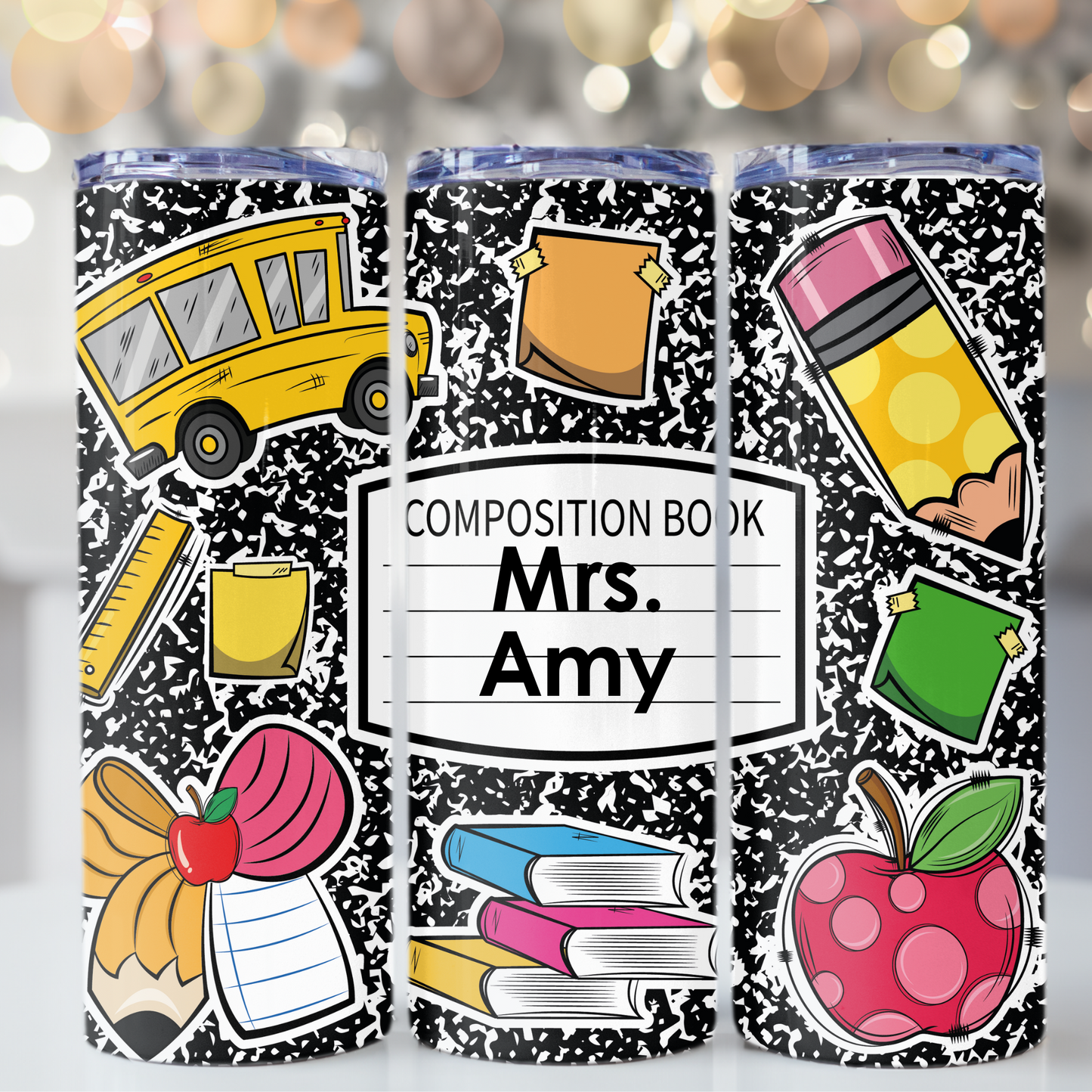 Personalized Teacher  Composition Book  20oz  Stainless Steel Tumbler