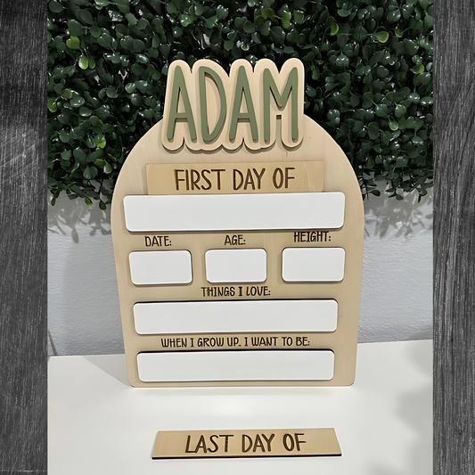 Personalized  Back to school Engraved Wood Sign