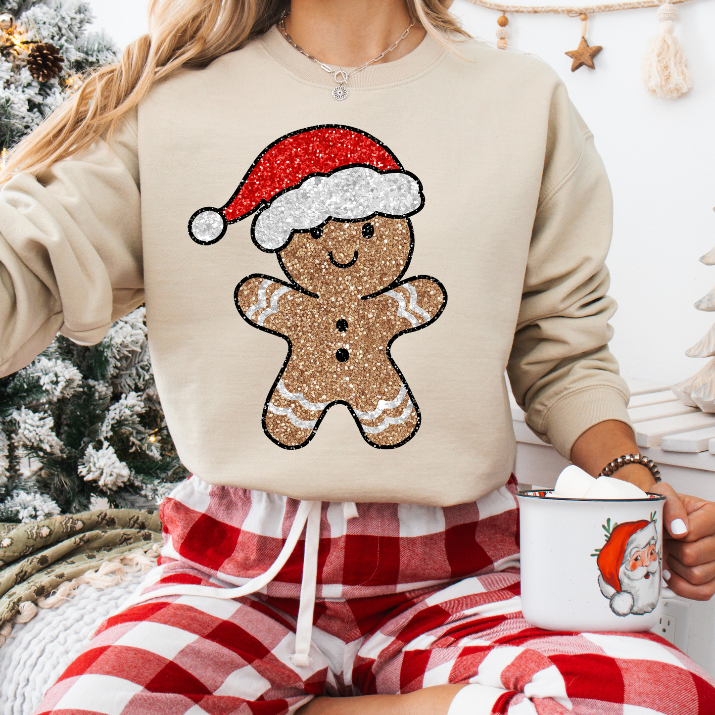 Faux Santa Glitter Gingerbread