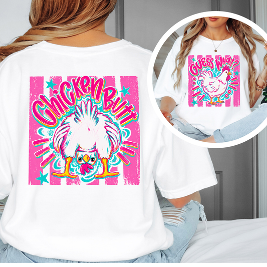 Guess What Chicken Butt Shirt – Funny Retro Chicken Graphic Tee