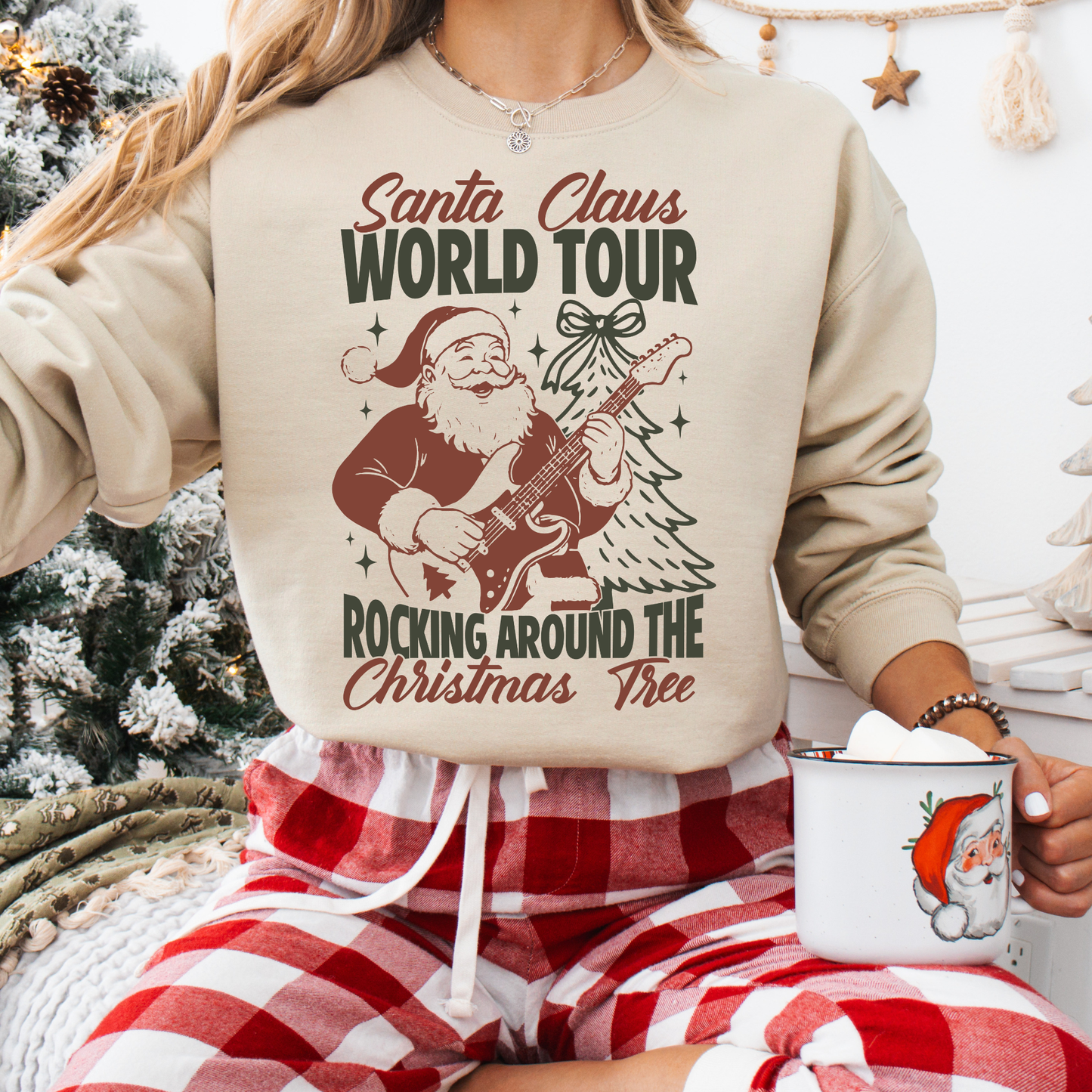 Santa Claus World Tour Christmas Sweatshirt – Holiday Graphic Pullover