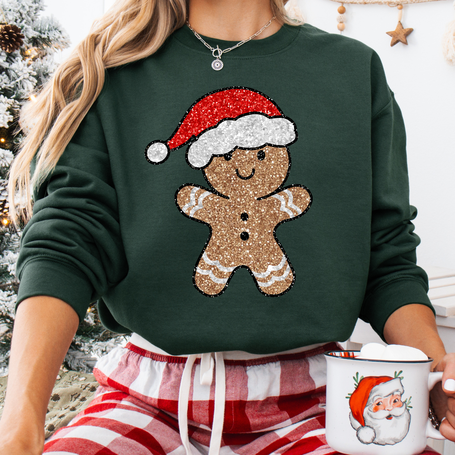 Faux Santa Glitter Gingerbread