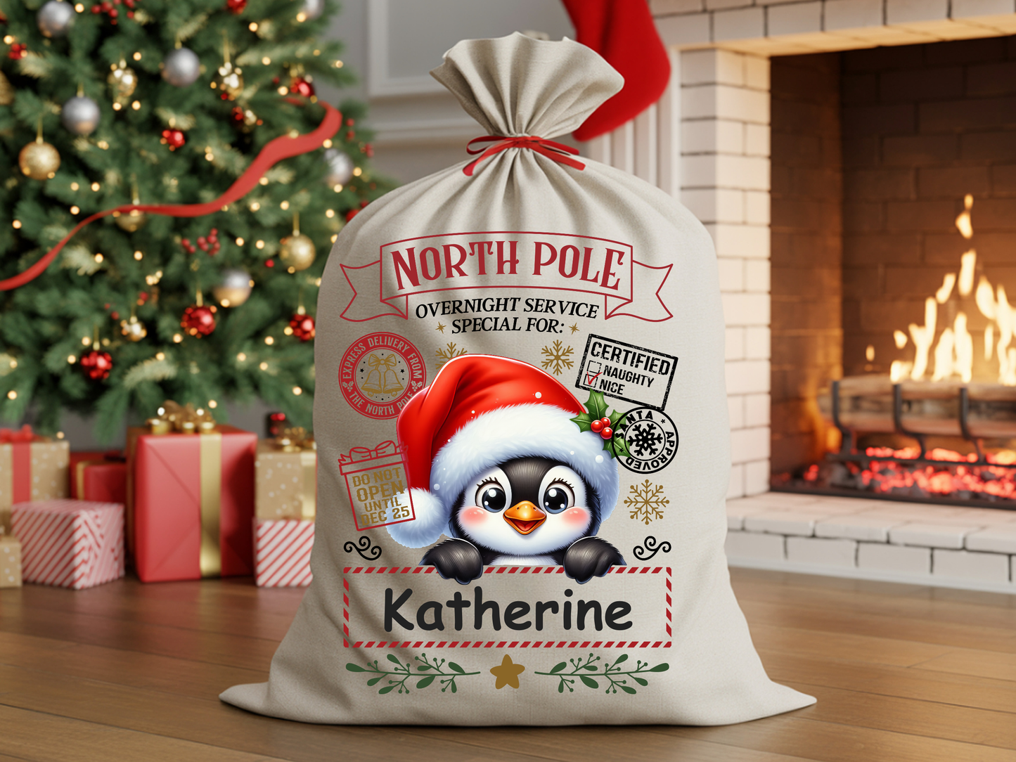 Santa Claus Gift Bag – Personalized Christmas Sack for Kids