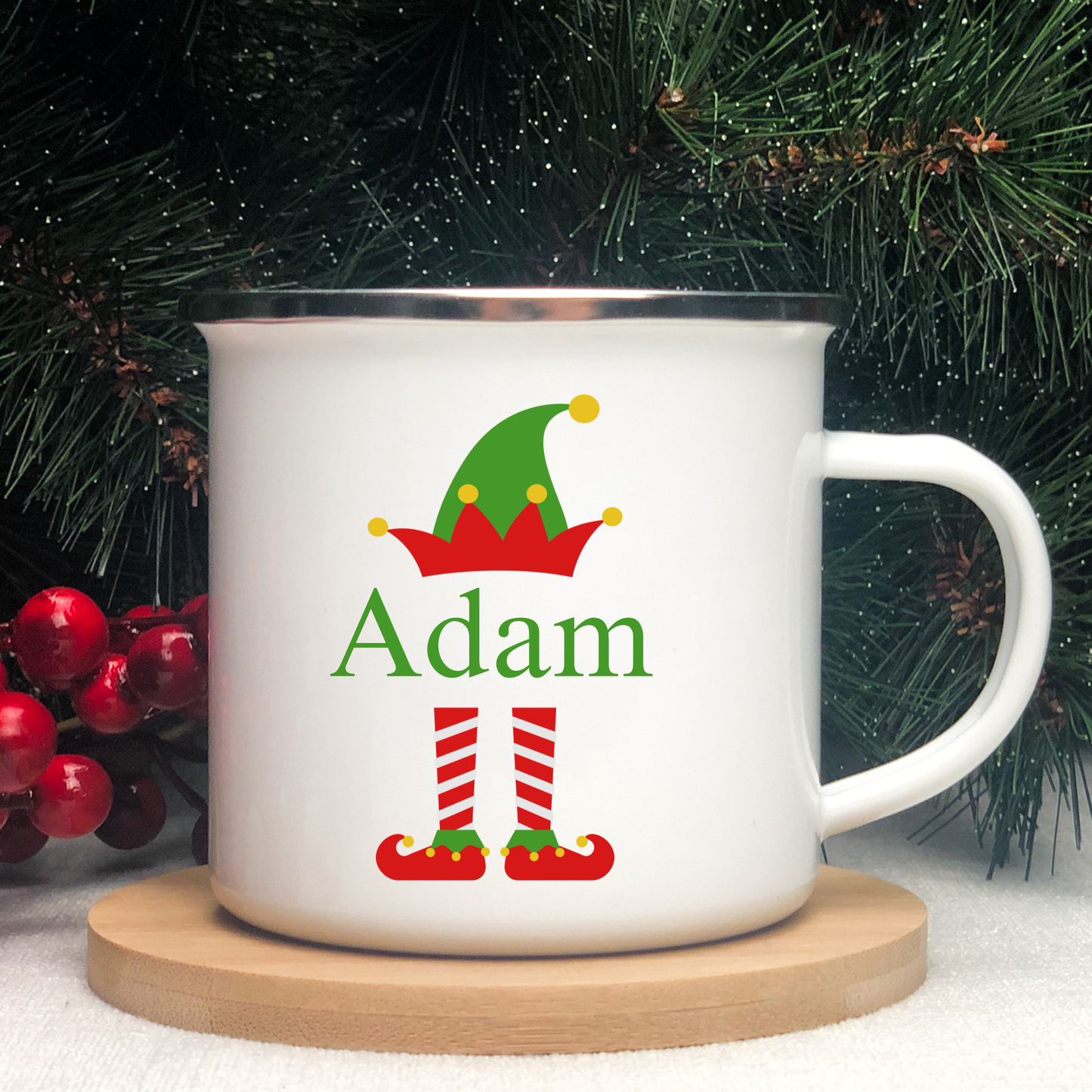 Personalized Elf Mug – Custom Name Winter Mug, Christmas Holiday mug, Holiday Gift for Kids & Adults