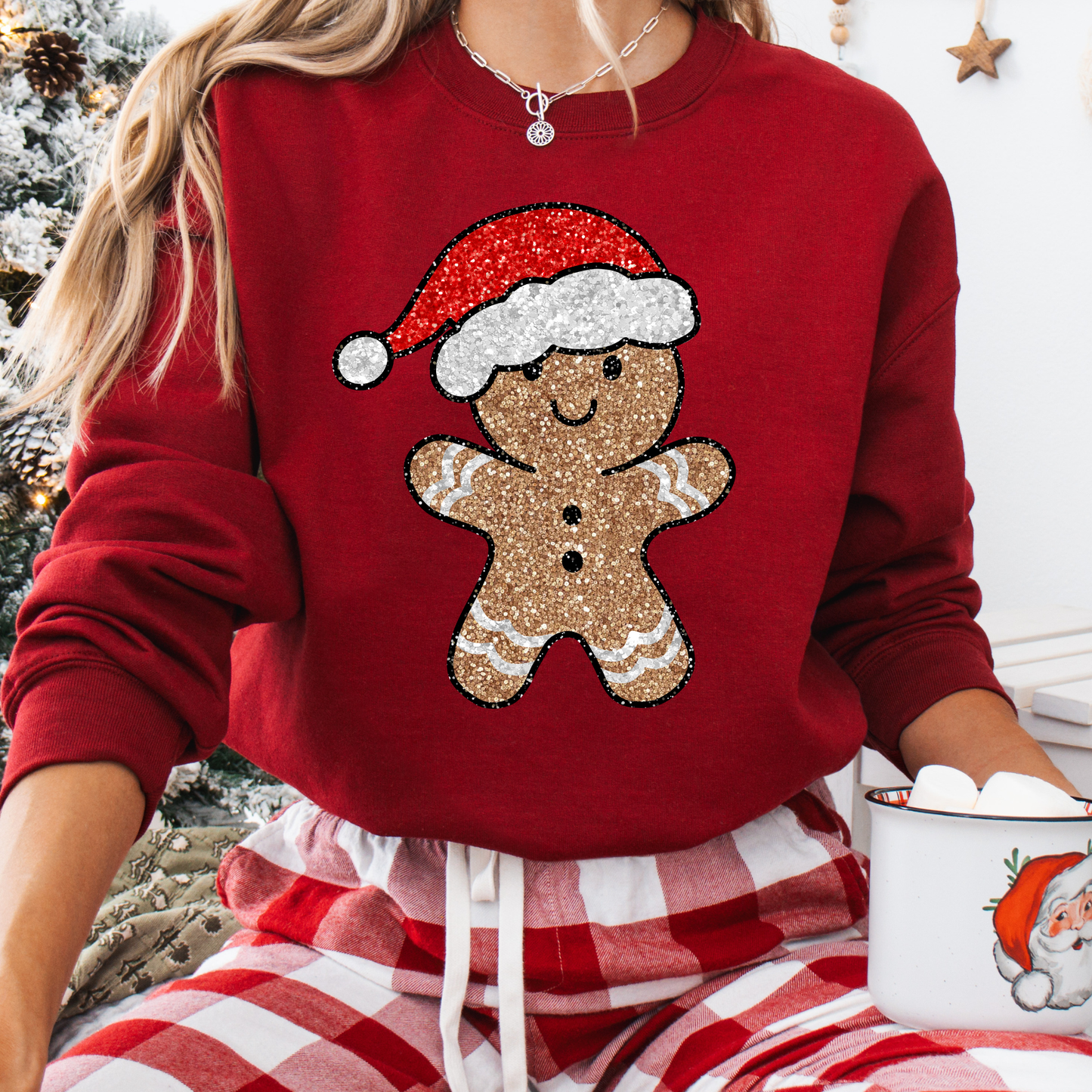 Faux Santa Glitter Gingerbread