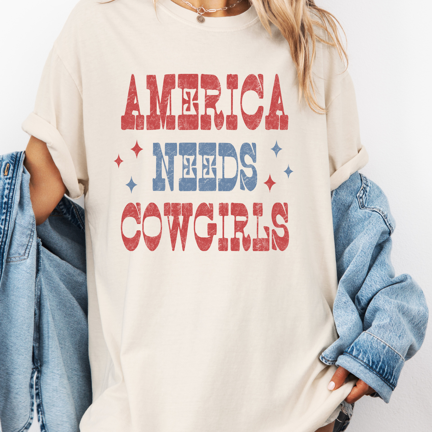 America Needs Cowgirls Shirt, Western Patriotic Tee, Cowgirl 4th of July Shirt, Country Girl Graphic Tee, Western USA Shirt