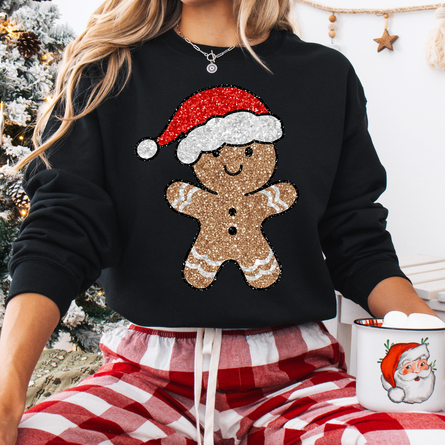 Faux Santa Glitter Gingerbread