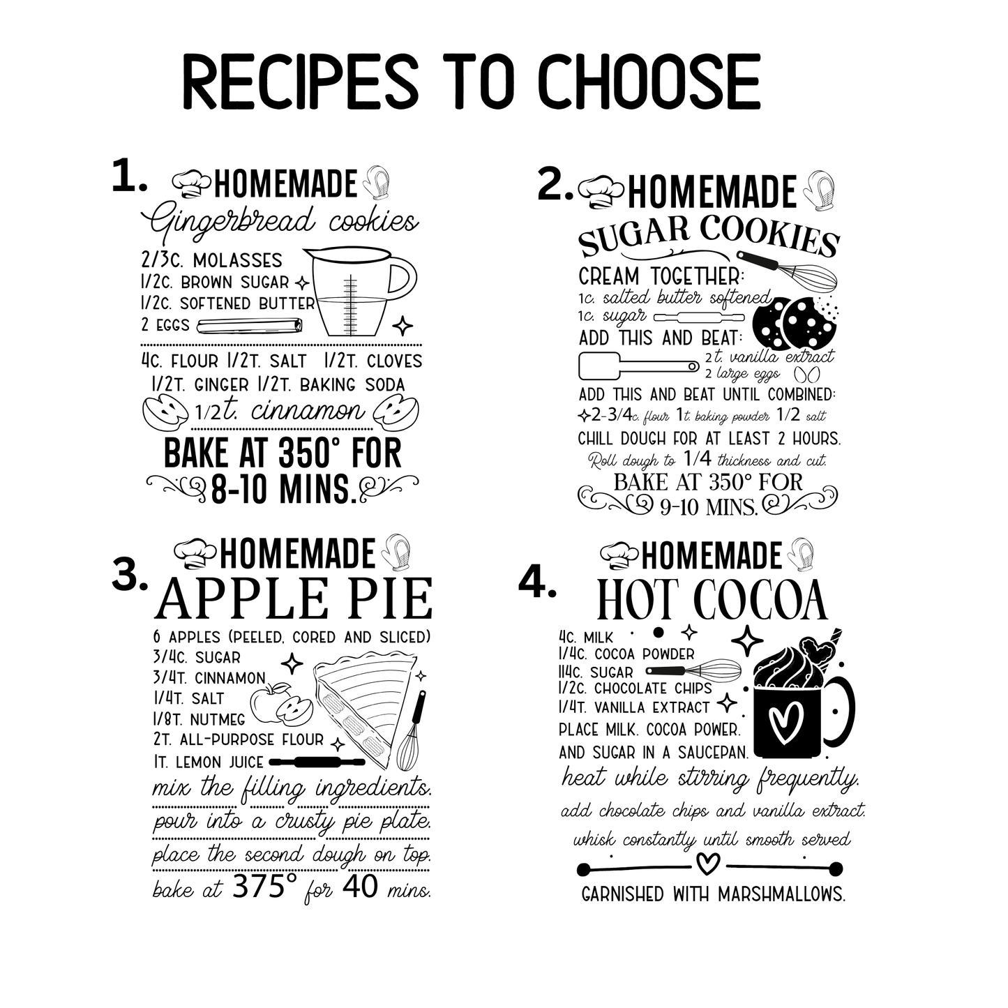 Personalized Christmas Cutting Board | Homemade Recipe Engraved | Holiday Gift Idea