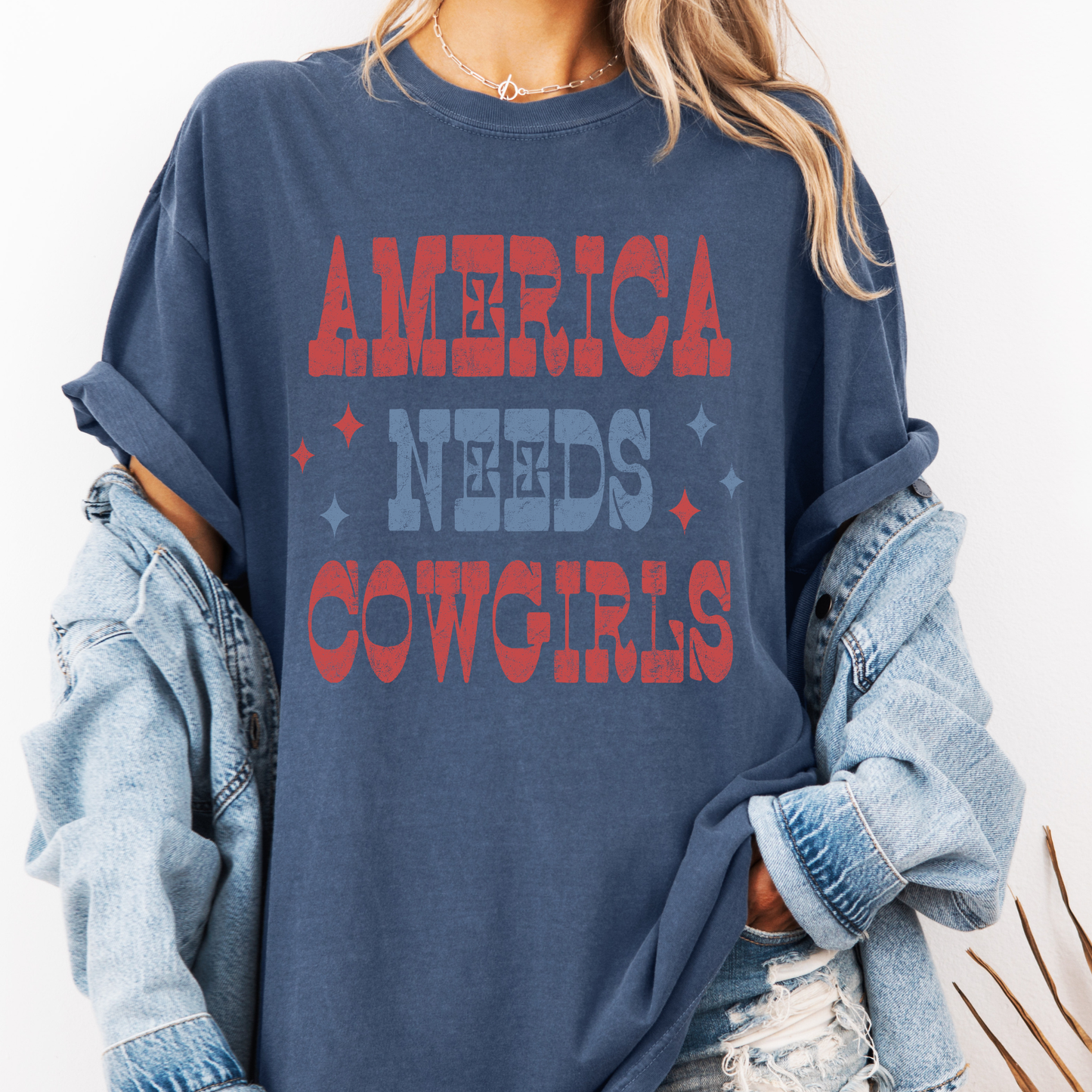 America Needs Cowgirls Shirt, Western Patriotic Tee, Cowgirl 4th of July Shirt, Country Girl Graphic Tee, Western USA Shirt