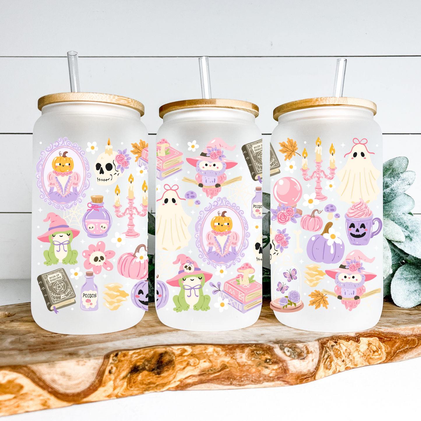 Pastel Spooky Cottage core  Glass Tumbler