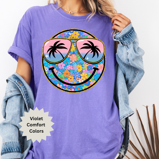 Palm Tree Sunglasses -Smiling Face